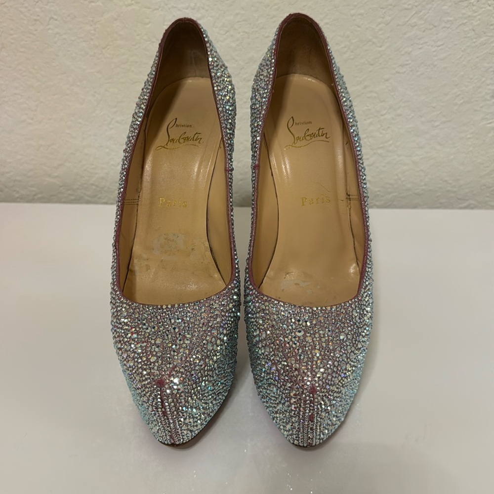 Christian Louboutin Silver and Pink Stiletto Heels